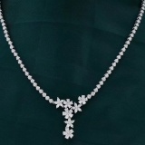14k Gold 5.06 Ctw Natural H Diamond Necklace