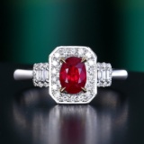 14k Gold 1.39 Ctw Natural Ruby & Diamond Ring