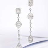 14k Gold 1.36 Ctw Natural H Diamond Earrings