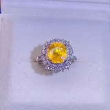 14k Gold 5.48 Ctw Natural Sapphire & Diamond Ring