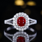 14k Gold 1.44 Ctw Natural Ruby & Diamond Ring