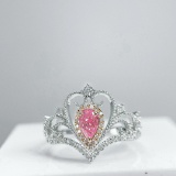 14k Gold 0.53 Ctw Natural Pink Diamond & Diamond Ring