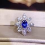 14k Gold 1.34 Ctw Natural Sapphire & Diamond Ring