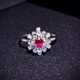 14k Gold 0.37 Ctw Natural Ruby & Diamond Ring