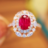 14k Gold 1.86 Ctw Natural Ruby & Diamond Ring/pendant