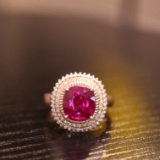 14k Gold 3.1 Ct Natural Tourmaline & Diamond Ring