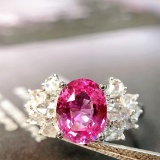 14k Gold 2.26 Ctw Natural Sapphire & Diamond Ring