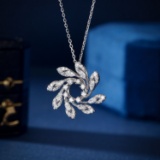 14k Gold 0.58 Ctw Natural H Diamond Pendant