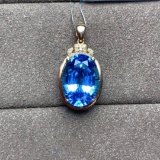 14k Gold 10.00 Ctw Natural Topaz & Diamond Pendant