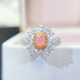 14k Gold 1.06 Ctw Natural Pink Diamond & Diamond Ring