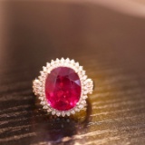 14k Gold 6.63 Ct Natural Tourmaline & Diamond Ring