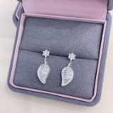 14k Gold 1.00 Ct Natural H Diamond Earrings