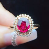 14k Gold 0.95 Ct Natural Tourmaline & Diamond Ring