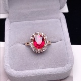 14k Gold 2.25 Ct Natural Tourmaline & Diamond Ring