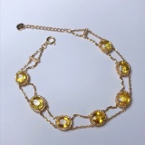 14k Gold 6.50 Ct Natural Sapphire Bracelet