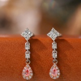 14k Gold 0.46 Ctw Natural Pink Diamond & Diamond Earrings