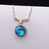 14k Gold 6.10 Ct Natural Topaz & Diamond Necklace