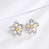 14k Gold 1.46 Ctw Natural H Diamond Earrings