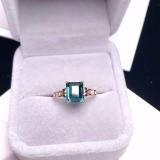 14k Gold 2.50 Ct Natural Tourmaline & Diamond Ring