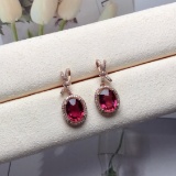 14k Gold 2.15 Ct Natural Tourmaline & Diamond Earrings