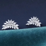 14k Gold 0.91 Ctw Natural H Diamond Earrings