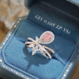 14k Gold 1.17 Ctw Natural Pink Diamond & Diamond Ring