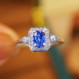 14k Gold 0.52 Ctw Natural Sapphire & Diamond Ring