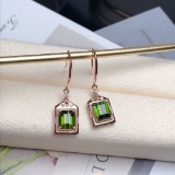 14k Gold 3.30 Ct Natural Tourmaline & Diamond Earrings
