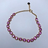 14k Gold 7.21 Ct Natural Sapphire Bracelet