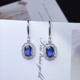 14k Gold 2.00 Ct Natural Sapphire & Diamond Earrings