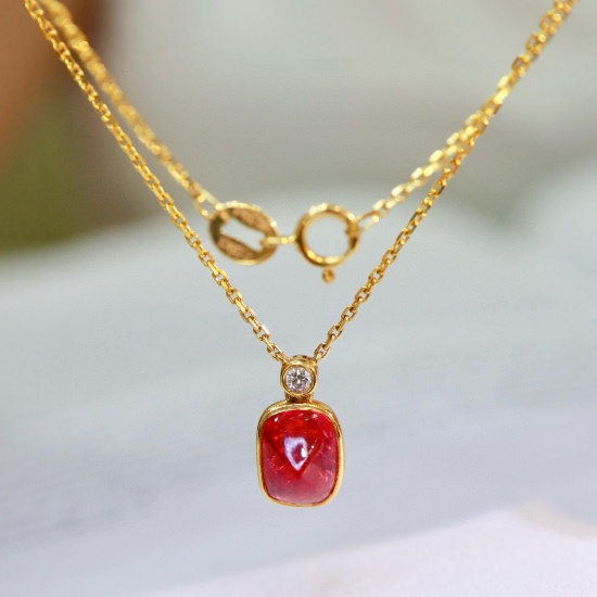 14k Gold 2.12 Ctw Natural Spinel & Diamond Necklace