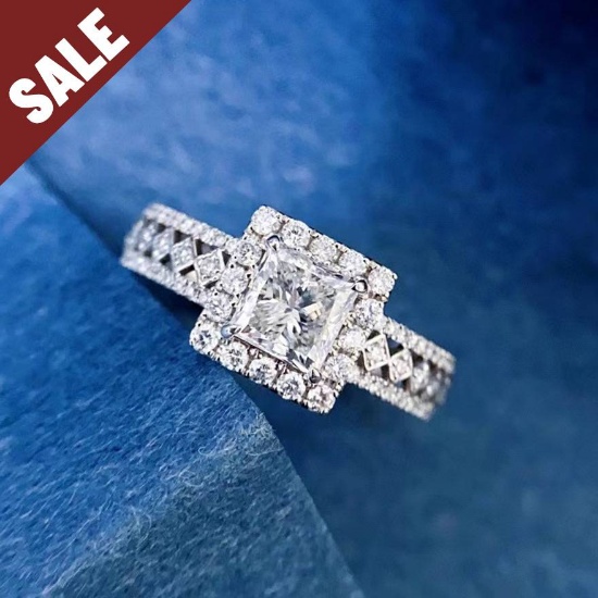 Gia Certified 14k Gold 1.40 Ctw Natural G Si2 Princess Diamond Ring