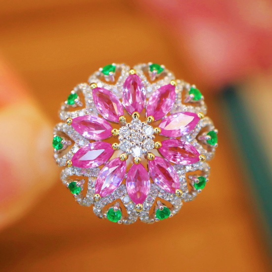 14k Gold 2.34 Ctw Natural Sapphire & Diamond Ring