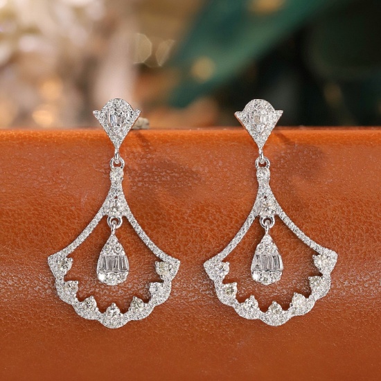 14k Gold 0.66 Ct Natural H Diamond Earrings