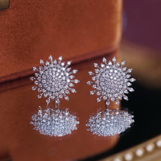 14k Gold 0.70 Ct Natural H Diamond Earrings