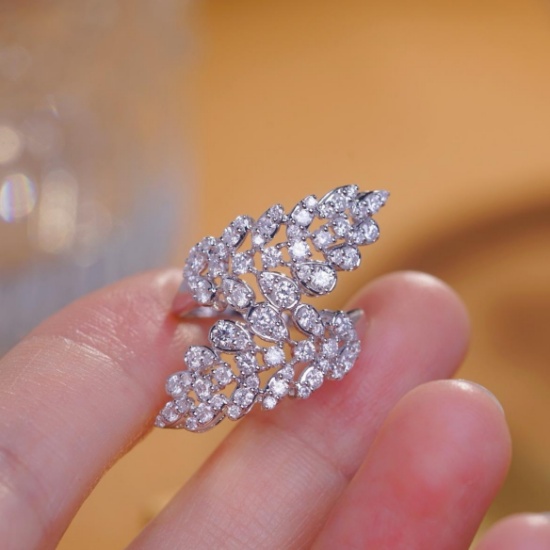 14k Gold 1.30 Ct Natural H Diamond Ring