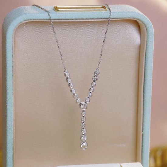 14k Gold 0.50 Ct Natural H Diamond Necklace