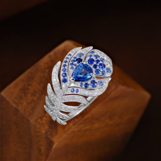 14k Gold 1.40 Ctw Natural Sapphire & Diamond Ring