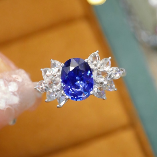 14k Gold 2.24 Ctw Natural Sapphire & Diamond Ring