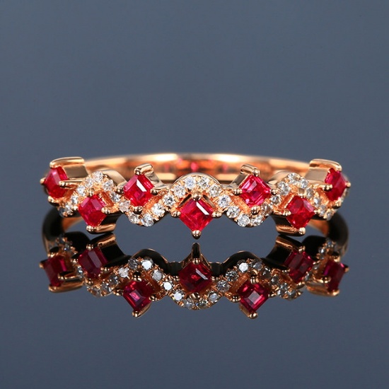 14k Gold 0.47 Ctw Natural Ruby & Diamond Ring
