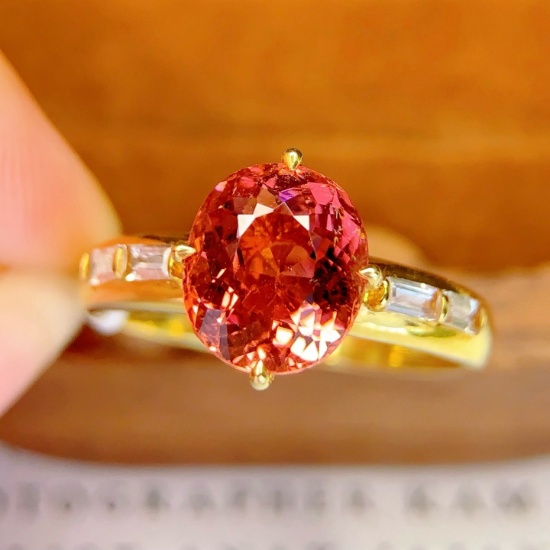14k Gold 3.2 Ct Natural Tourmaline & Sapphire Ring