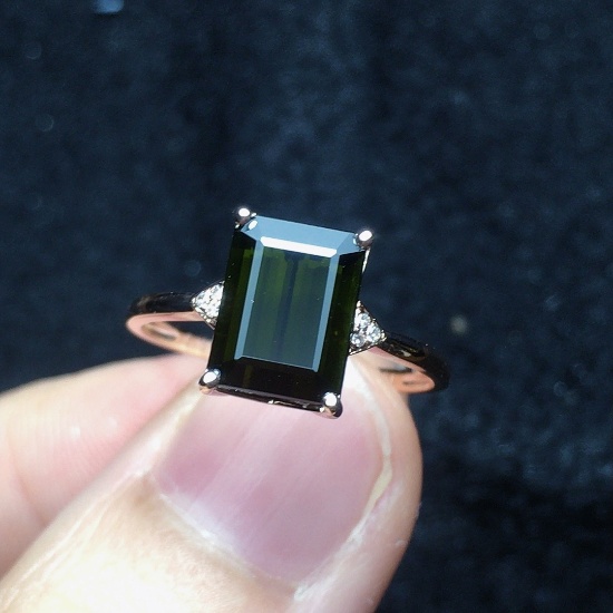 14k Gold 2.38 Ct Natural Tourmaline & Diamond Ring