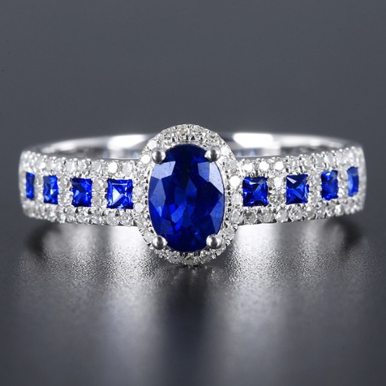 14k Gold 0.89 Ctw Natural Sapphire & Diamond Ring