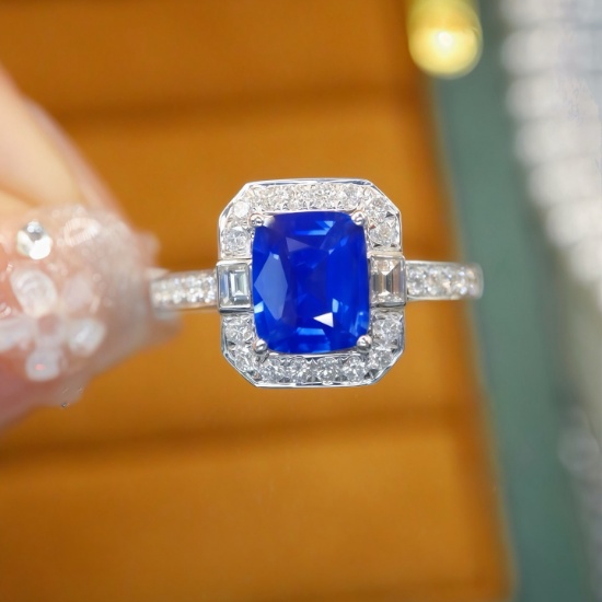 14k Gold 1.43 Ctw Natural Sapphire & Diamond Ring