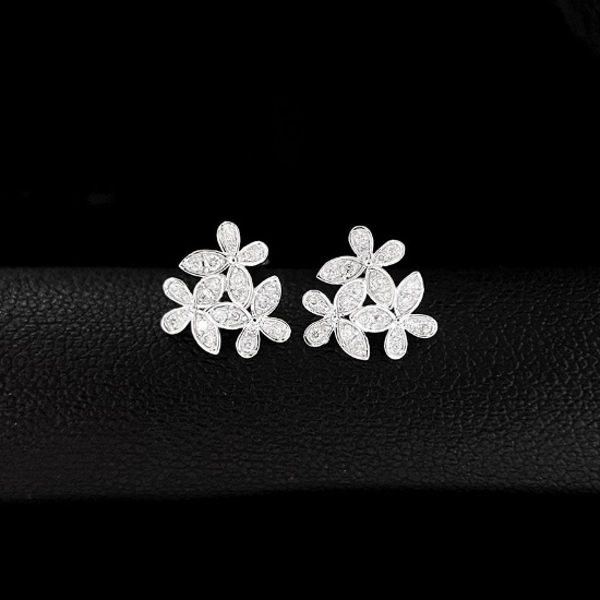 14k Gold 0.26 Ct Natural H Diamond Earrings