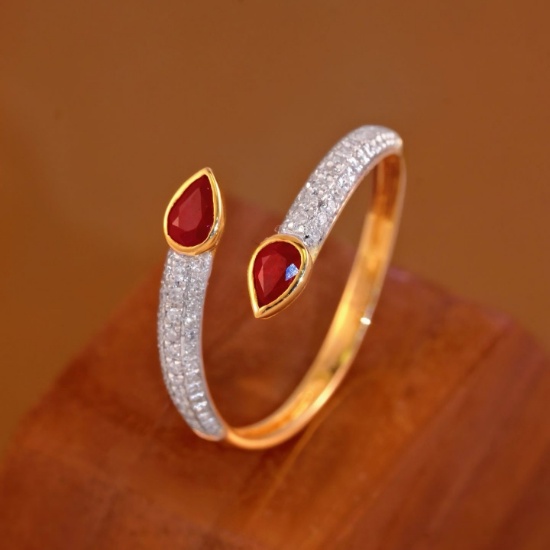 14k Gold 0.54 Ct Natural Ruby & Diamond Ring