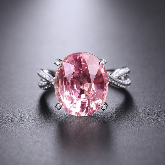 14k Gold 7.74 Ctw Natural Tourmaline & Diamond Ring