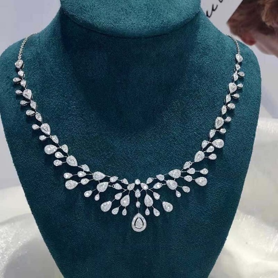 14k Gold 3.56 Ct Natural H Diamond Necklace