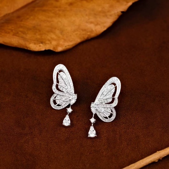 14k Gold 0.56 Ct Natural H Diamond Earrings