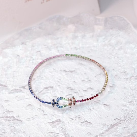 14k Gold 3.00 Ct Natural Coloured Gemstone Bracelet